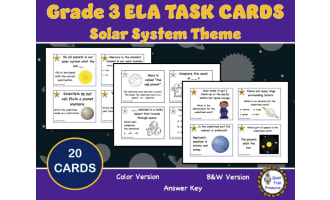 Grade 3 ELA Task Cards | Solar System Theme