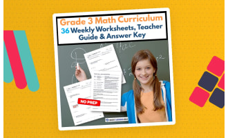 Grade 3 Math Curriculum | 36 Weekly Worksheets