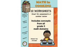 Grade 3 MATH Worksheets for ALL DOMAINS | Chef Theme