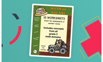 Grade 3 MATH Worksheets for ALL DOMAINS | Safari Theme