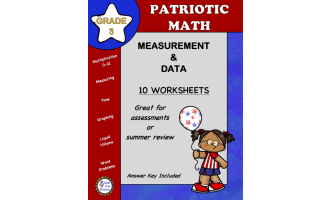 Grade 3 MEASUREMENT and DATA Worksheets | Patriotic Theme