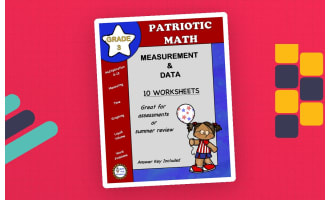 Grade 3 MEASUREMENT and DATA Worksheets | Patriotic Theme
