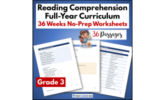 Grade 3 Yearlong Reading Comprehension Curriculum | 36 No-Prep Workshe