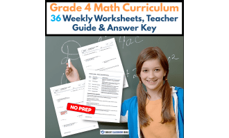 Grade 4 Math Curriculum | 36 Weekly Worksheets