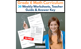 Grade 6 Math Curriculum | 36 Weekly Worksheets