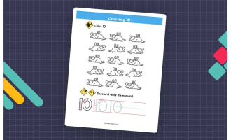 Grade K: Beginning Math Numbers 1-20 Printable Workbook