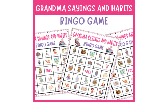 Grandma Sayings & Habits bingo bame grandparents day activities