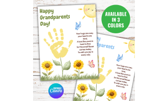 Grandparents Day Handprint and Activities Poem Craft Preschool Art