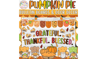 Grateful. Thankful: Thanksgiving Bulletin board or door Decor kit