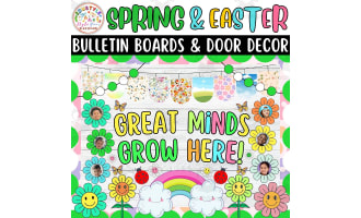 Great minds grow here!:Spring & Easter Bulletin Boards & Door Decor