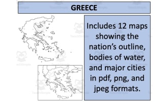 Greece Map Resources – 12-Map Geography Pack
