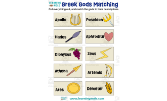 Greek Gods Matching Activity