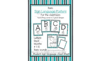 Grey and Teal Sign Language Posters