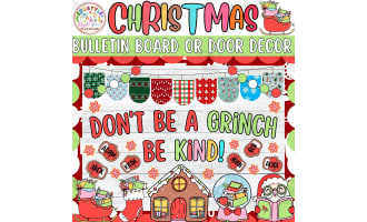 Grinchy Good Times!: Christmas & Dec Bulletin Board or Door Decor Kit