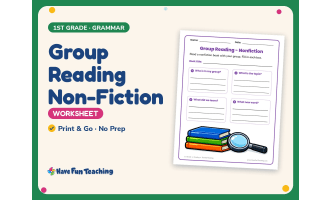 Group Reading Non-Fiction Worksheet – 1st Grade Reading Response