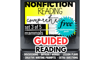 Guided Reading Activities and Lesson Plans Nonfiction Set 3 - Mammals