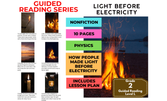 Guided Reading Level L - Light Before Electricity (with Lesson Plan)