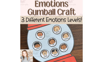 Gumball Machine Printable Cut and Paste Identifying Feelings Worksheet