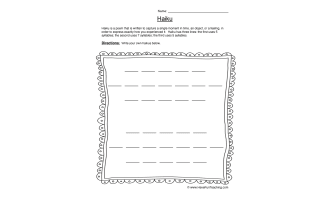 Haiku Blank Worksheet