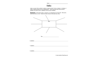 Haiku Brainstorming Worksheet