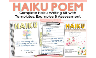 Haiku Poem Writing Activity Lesson Plan, Interactive Notebook Template