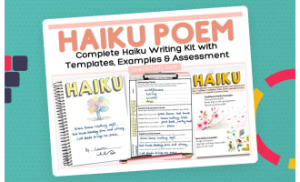 Haiku Poem Writing Activity Lesson Plan, Interactive Notebook Template