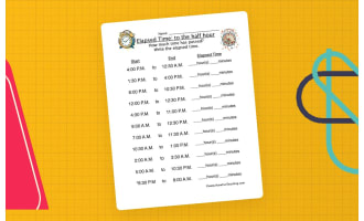 Half Hour Elapsed Time Worksheet
