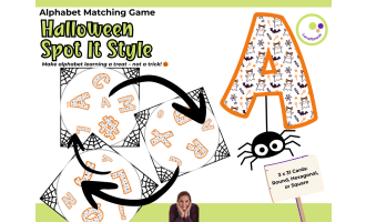 Halloween Alphabet Matching Game – Spot It Style Cards Early Literacy