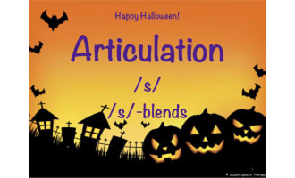 Halloween Articulation S Fun Packet - Initial S, Medial S, Final S & S-Blends
