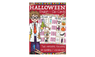 Halloween Clip Cards for Practicing Spelling & Vocabulary