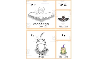 Halloween Coloring Fun - Coloring in Portuguese and English (Letra M e R)