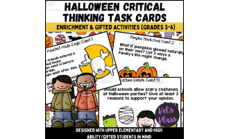 Halloween Critical Thinking Task Cards (Math, Science, Language)