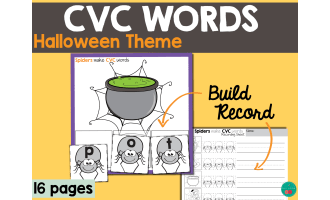 Halloween CVC Words Build Cards