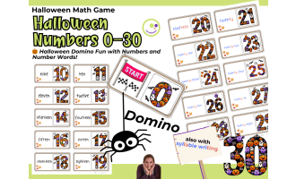 Halloween Domino Game – Numbers 0–30 and Number Words