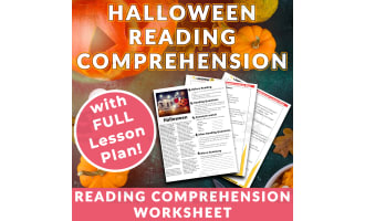 Halloween English & ESL Reading Worksheet with Fun Lesson Plan
