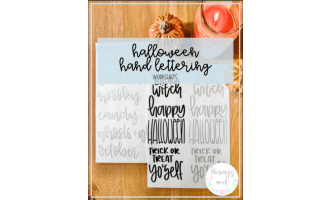 Halloween Hand Lettering Worksheets