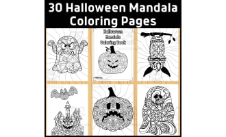 Halloween Mandala Coloring Book | Holiday Coloring Pages
