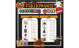 Halloween Matching Game for Kindergarten to 4th Grade