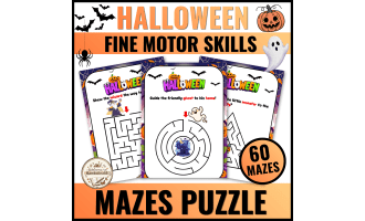 Halloween Mazes, October Early Finishers Mazes for Preschool and Kinde