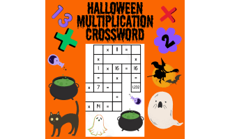 Halloween Multiplication Crosswords | Math Worksheets for Grades 3-4