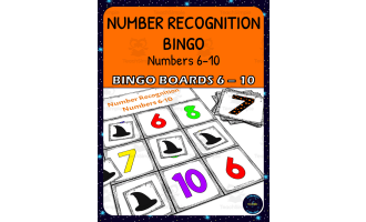 Halloween Number Recognition 6-10 Bingo - Boards 6-10