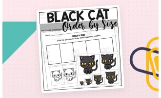 Halloween Ordering by Size with Black Cats