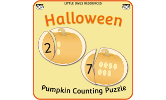 Halloween Pumpkin Counting Puzzle - 1 to 10