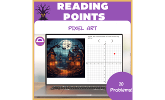 Halloween Reading Points on the Coordinate Plane Pixel Art