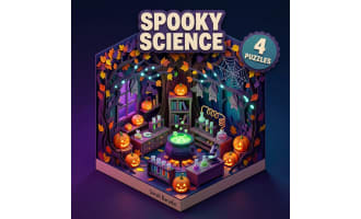 Halloween Spooky Science Crosswords Puzzles with Word Bank