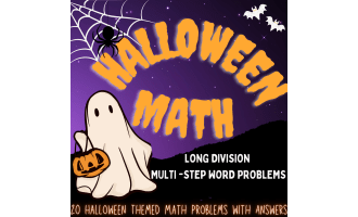 Halloween Themed Multi Step Word Problems with Long Division