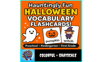 Halloween Vocabulary Flashcards for Pre-K, Montessori, & Kindergarten