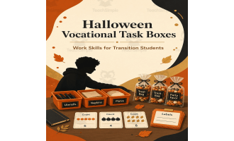 Halloween Vocational Task Boxes Sorting Counting Special Education