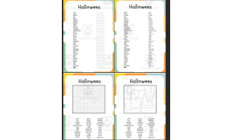 Halloween Word Search & Word Scramble Worksheets Printable Puzzle