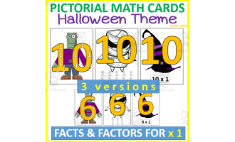 HALLOWEEN x1 Pictorial Math Multiplication Flashcards